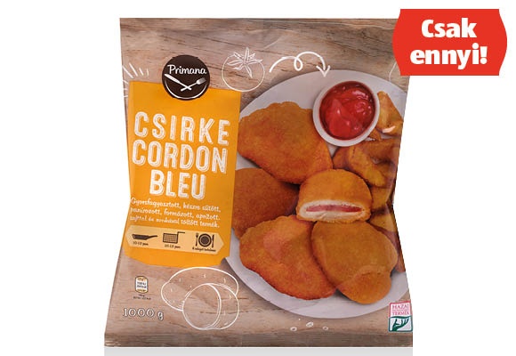 PRIMANA Csirke cordon bleu, 1 kg/csomag