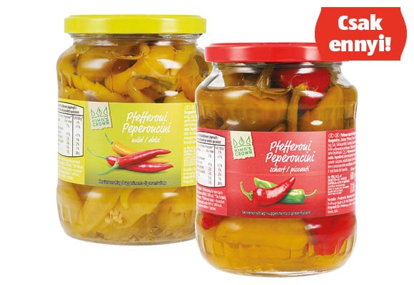 KING’S CROWN Pepperóni, 600 g (280 g) vagy 600 g (270 g)/üveg
