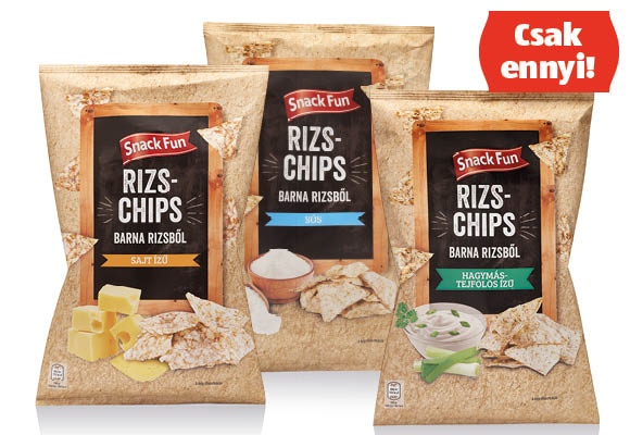 SNACK FUN Barnarizs-chips, 100 g/csomag
