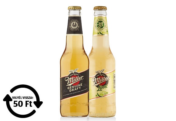 MILLER Világos sör, 0,33 l/üveg