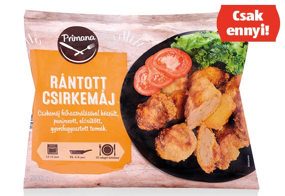 PRIMANA Rántott csirkemáj, 500 g/csomag