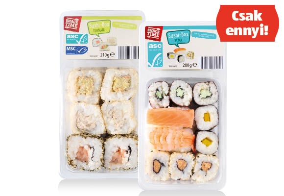 SNACK TIME Sushi box, 220 g, 210 g vagy 200 g/doboz