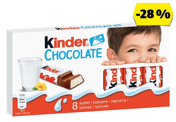 KINDER Csokoládé, 100 g/doboz