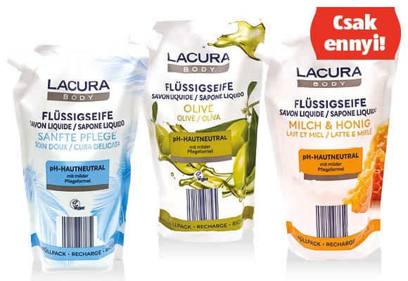 LACURA Folyékony szappan, 1 l/csomag
