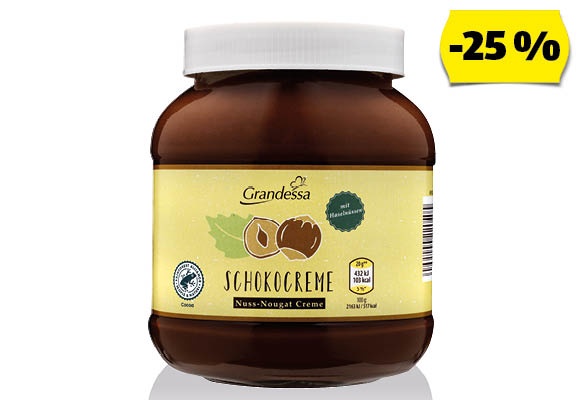  GRANDESSA Kakaókrém mogyoróval, 750 g/üveg
