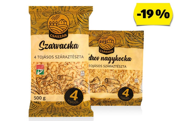 CSÁSZÁR Szarvacska vagy fodros nagykocka, 500 g/csomag