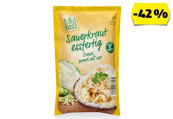 KING’S CROWN Savanyú káposzta, 500 g (450 g)/csomag