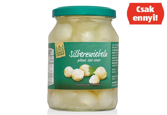 KING’S CROWN Gyöngyhagyma, 320 g (190 g)/üveg