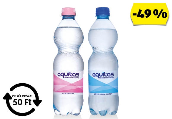 AQUITAS Ásványvíz, 0,5 l/palack