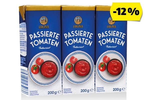 CUCINA Passzírozott paradicsom, 3 x 200 g/csomag