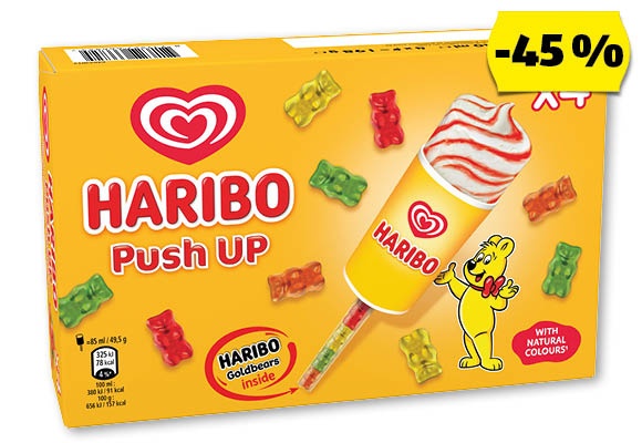HARIBO Push up jégkrém, 4 x 85 ml/doboz