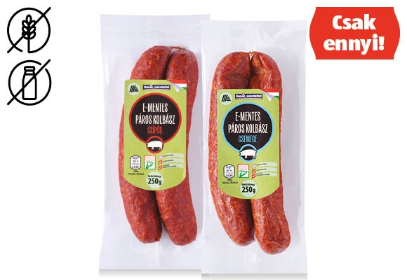E-mentes kolbász, 250 g/csomag