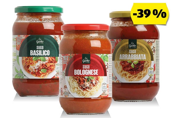 LE GUSTO Tésztaszósz, 500 g/üveg