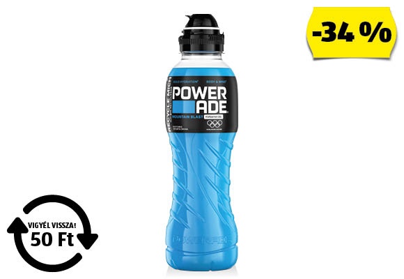 POWERADE Izotóniás sportital, 0,5 l/palack