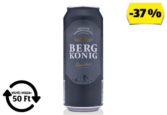 BERGKÖNIG Világos sör, 0,5 l/doboz