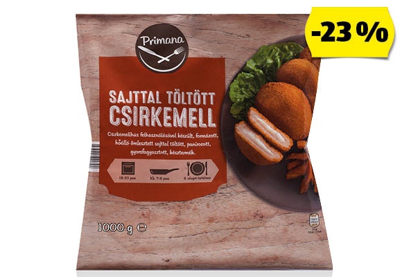 PRIMANA Sajttal töltött csirkemell, 1 kg/csomag