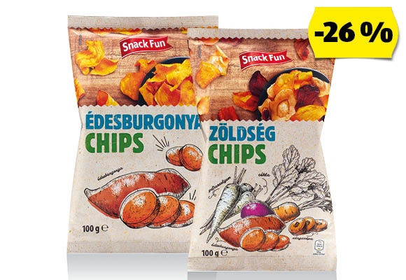 SNACK FUN Zöldségchips, 100 g/csomag