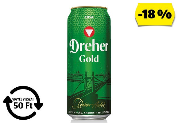 DREHER Világos sör, 0,5 l/doboz