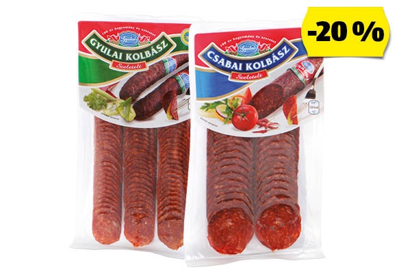Szeletelt kolbász, 100 g/csomag