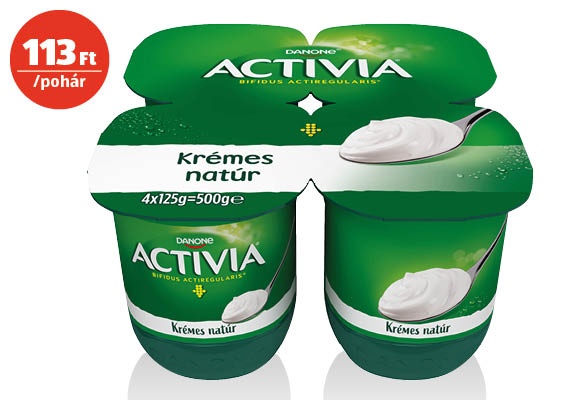 DANONE Activia joghurt, 4 x 125 g/csomag