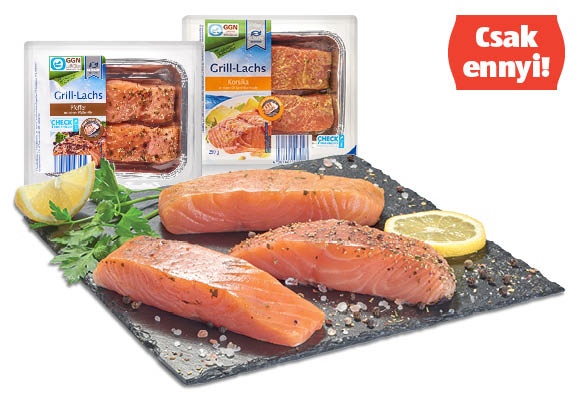 ALMARE SEAFOOD Fűszeres friss lazacfilé, 250 g/tálca