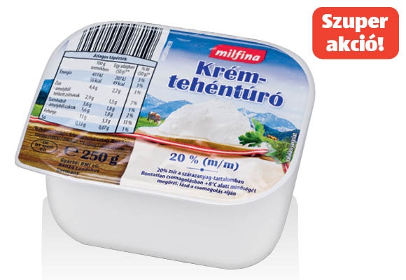 MILFINA Krémtehéntúró, 250 g/tégely