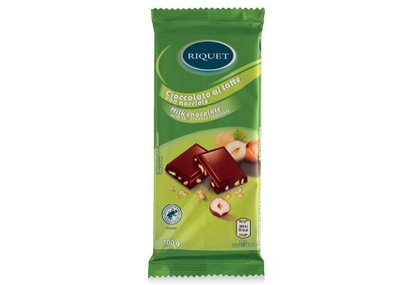 RIQUET Mogyorós tejcsokoládé, 100 g/darab