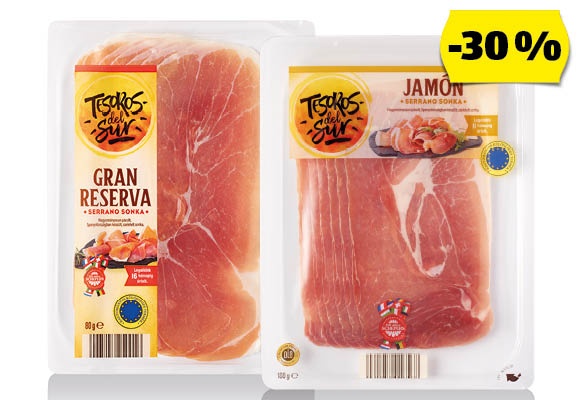 TESOROS DEL SUR Serrano vagy Gran reserva, 100 g vagy 80 g/csomag
