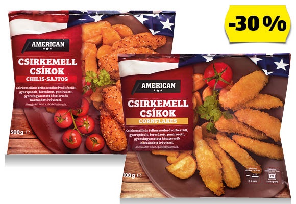 AMERICAN Csirkemellcsíkok, 500 g/csomag