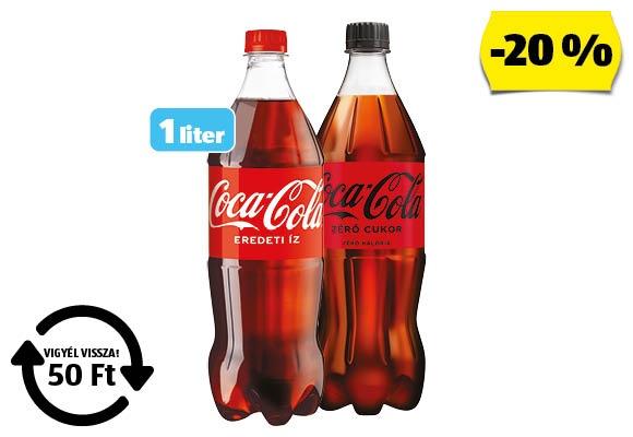 COCA-COLA Szénsavas üdiítőital, 1 l/palack