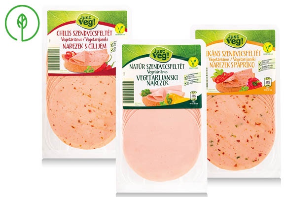 JUST VEG! Vegetáriánus szendvicsfeltét, 125 g/csomag