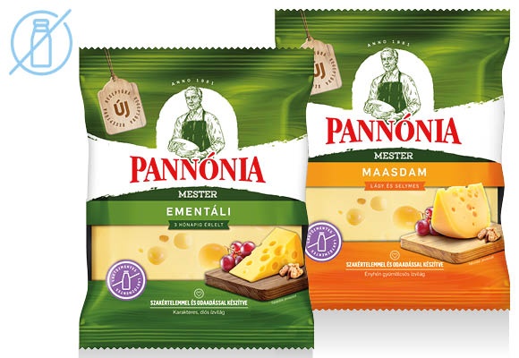 PANNÓNIA Darabolt ementáli vagy maasdam, 200 g/darab