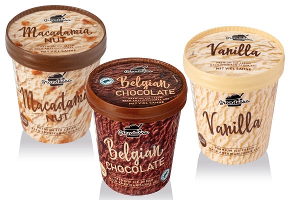 GRANDESSA Prémium tejszínes jégkrém, 500 ml/pohár