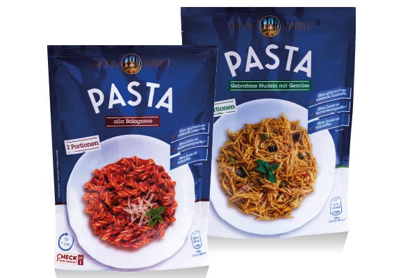 CUCINA NOBILE Tésztaétel, 171 g, 170 g, 168 g, 151 g, 124 g vagy 121 g/csomag