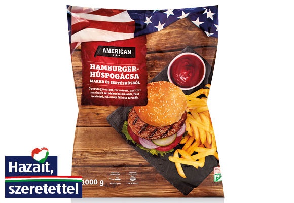 AMERICAN Hamburgerhúspogácsa, 1 kg/csomag