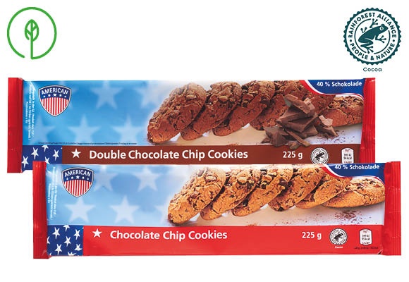 AMERICAN Omlós keksz csokoládédarabokkal, 225 g/csomag
