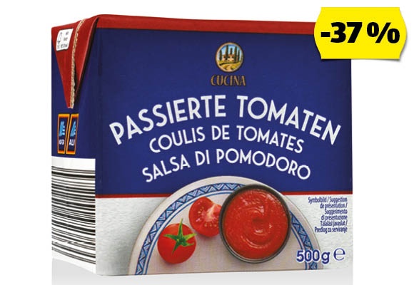 CUCINA Passzírozott paradicsom, 500 g/doboz