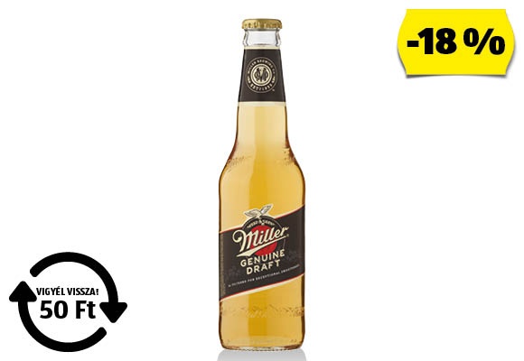 MILLER Genuine Draft, 0,33 l/üveg