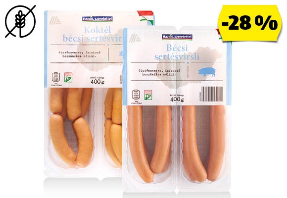 Bécsi virsli, 2 x 200 g/csomag