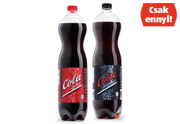 Cola vagy cola light, 1,5 l/palack