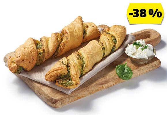 AZON MELEGÉBEN Spenótos-krémfehérsajtos twister, 100 g/darab