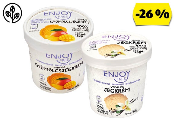 ENJOY FREE Vegán jégkrém, 300 ml/doboz
