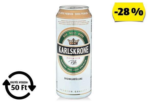 KARLSKRONE Prémium Pils, 0,5 l/doboz