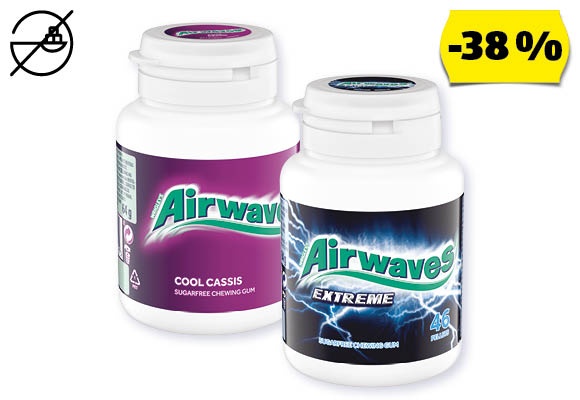 WRIGLEY’S Airwaves dobozos rágógumi, 64 g/doboz