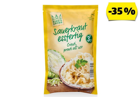 KING’S CROWN Savanyú káposzta, 500 g (450 g)/csomag
