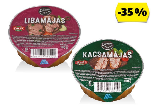 PRIMANA Kacsa- vagy libamájas, 100 g/tégely