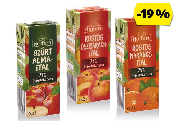 RIO D’ORO Gyümölcsital, 200 ml/doboz