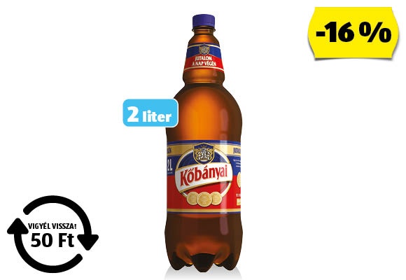 KŐBÁNYAI Világos sör, 2 l/palack