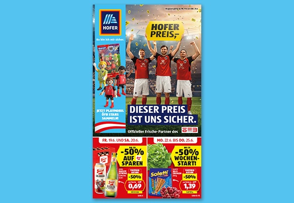Das online HOFER-Flugblatt wird auf einem Tablet betrachtet.