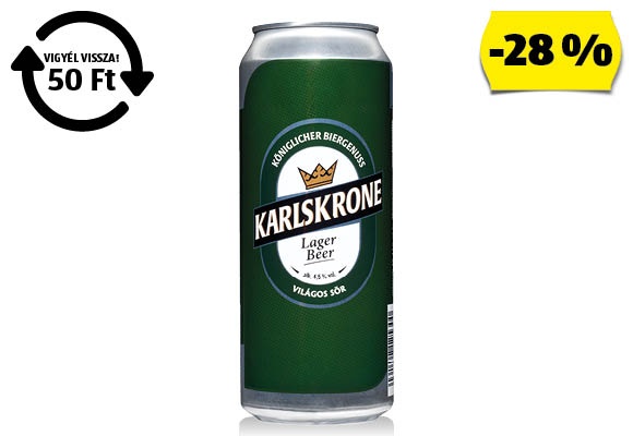 KARLSKRONE Világos sör, 0,5 l/doboz